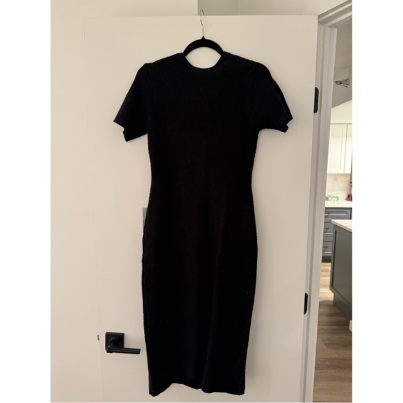 Zoe And Claire Black Midi Dress with Gold Button Accents - Size M - Picture 2 of 4